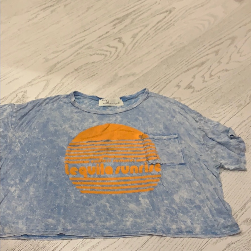 Blue tie dye crop top